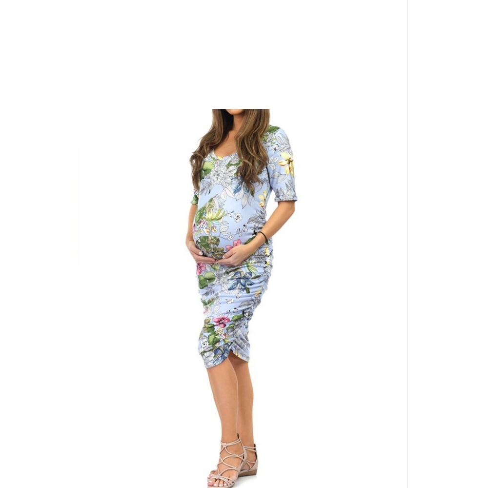 Floral Mother Bee Maternity Dress- Small
